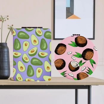 

Avocado Makeup Mirror with Double Side Fashion Portable Travel Floral Folding Magnifying Compact Pocket Cosmetic Vanity Mirrors