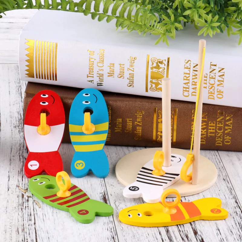 

Wood Children Educational Game Toy Early Education Parent And Child Interactive with Numbers diao yu tao Column Game Toy