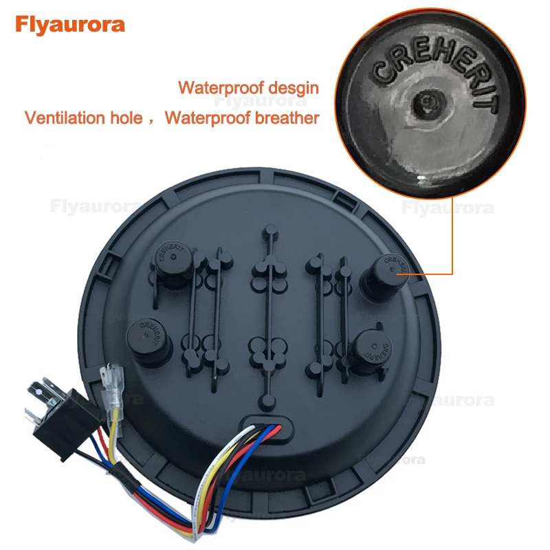 DOT EMARK утвержден 90 W 7 дюймовый круглый светодиодные фары с DRL Halo Кольцо Ангельские
