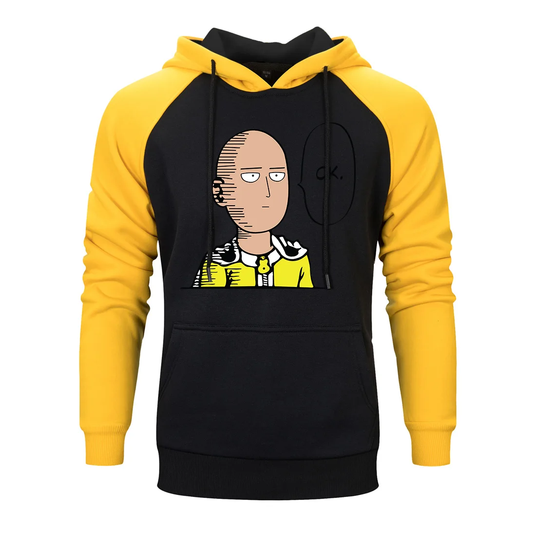 Мужская толстовка Saitama Sensei из японского аниме, евро хлопок, с капюшоном, осенняя Повседневная Толстовка, Мужская Уличная одежда в стиле хип-хоп, sudadera hombre - Цвет: yellow black 6