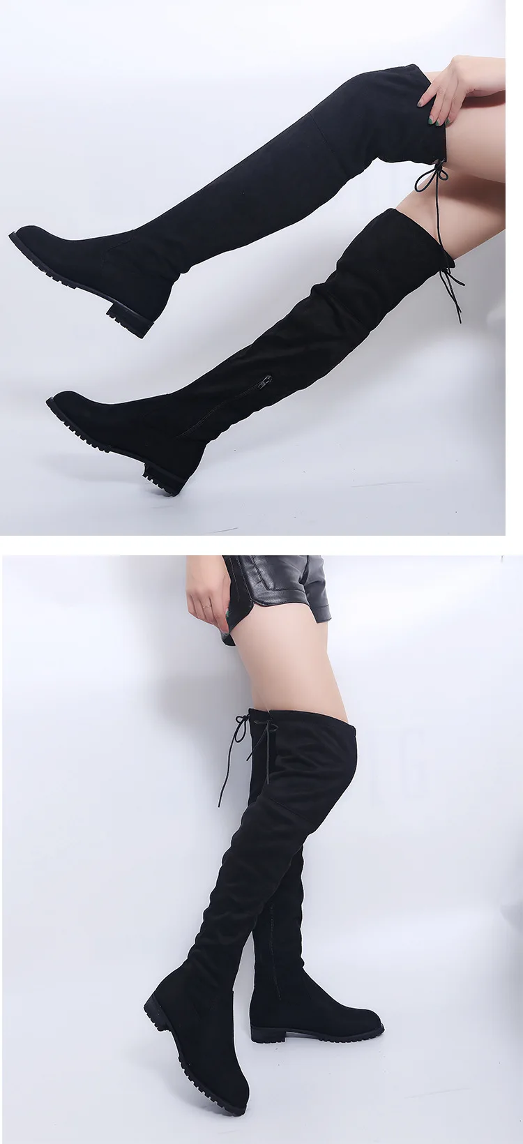 SELLING Thigh High Boots Female Winter Boots Women Over the Knee Boots Flat Stretch Sexy Fashion Shoes New Riding Boots 43