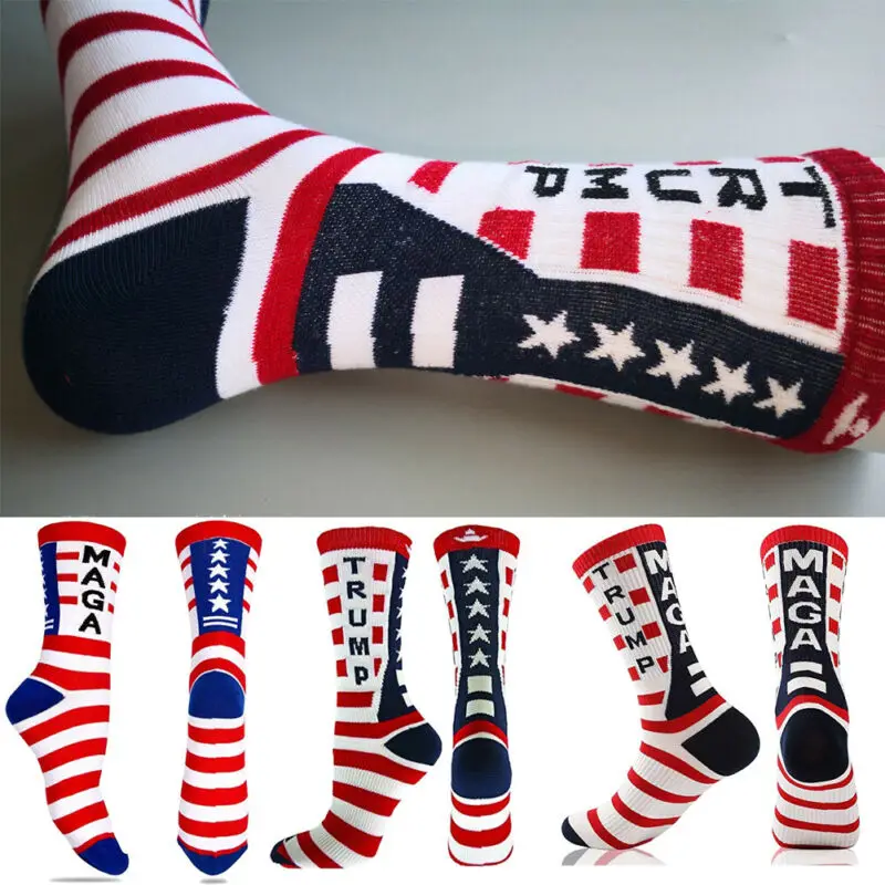Goocheer новые носки Дональд Трамп мага всеобщие Футбольные Звезды полосатые повседневные Унисекс Чулки