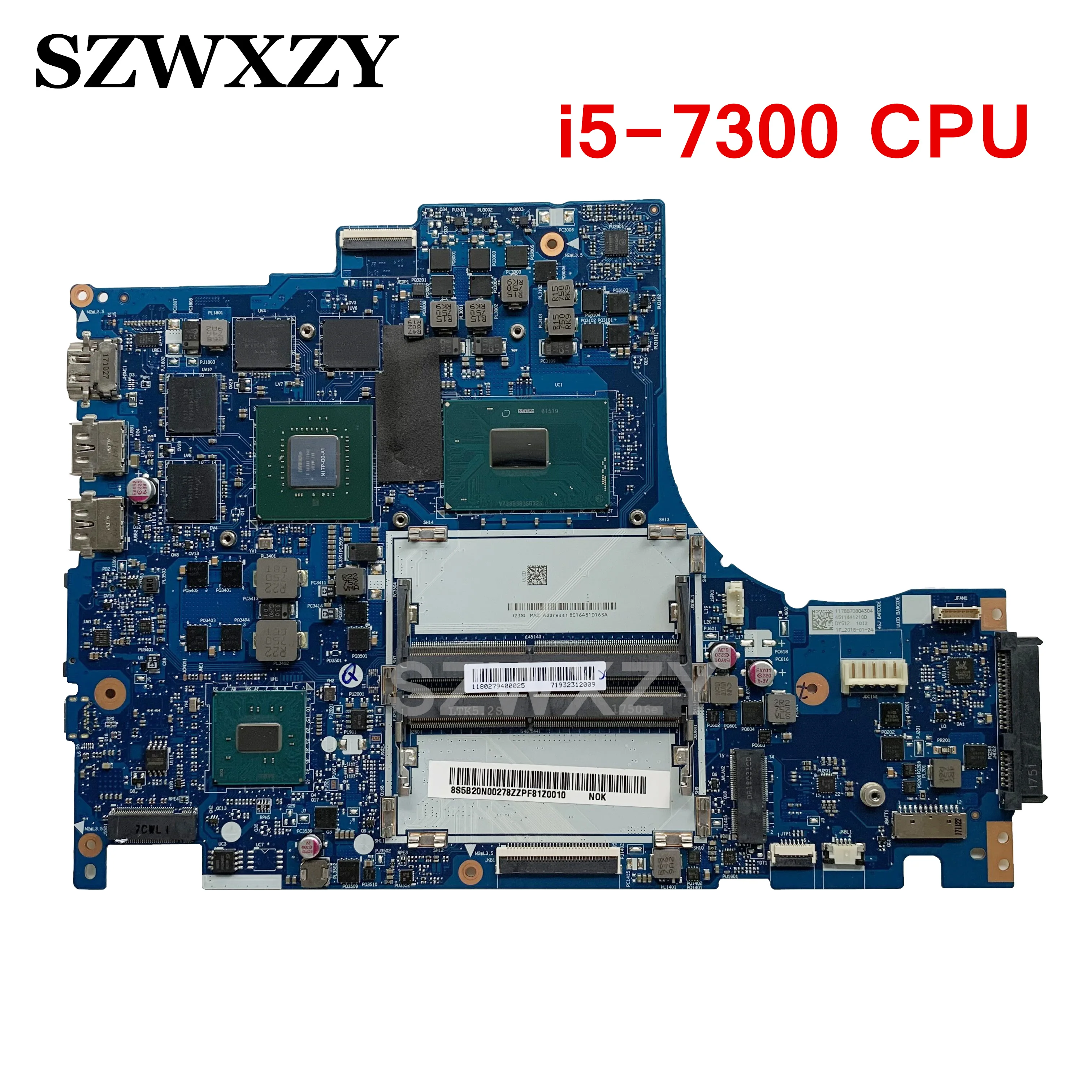 5B20N00278 для Lenovo IdeaPad Y520-15IKBN материнская плата ноутбука DY512 NM-B191 i5-7300 CPU GTX 1050 2G GPU |