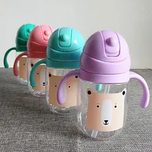 Детская герметичная чашка-капельница для детей, чайник для воды с ручкой и соломенной бутылочкой для маленьких детей