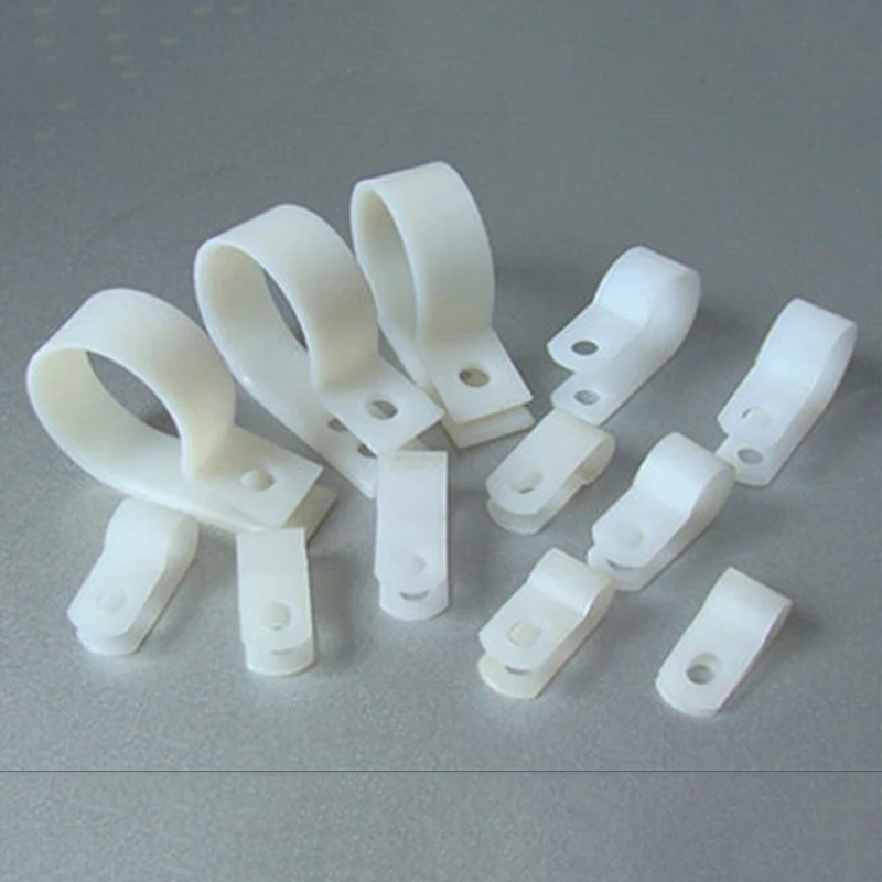 100 Stück weiß R Form Nylon Cable Clamp Draht Veranstalter Fvseb 