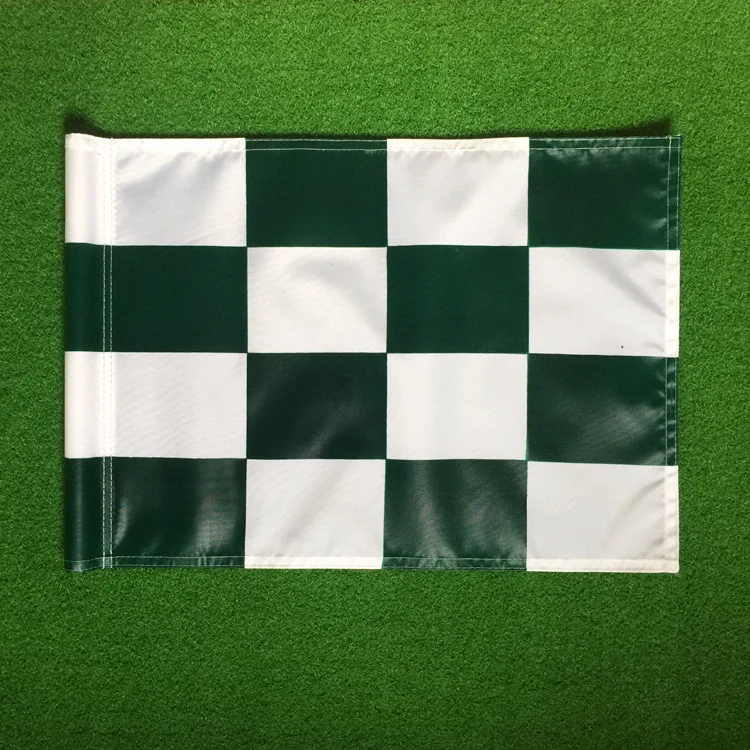 green white 18 шт./упак. Высокое качество проверено нейлон флажки для гольфа Гольф водонепроницаемый решетки флажки для гольфа - Цвет: green white