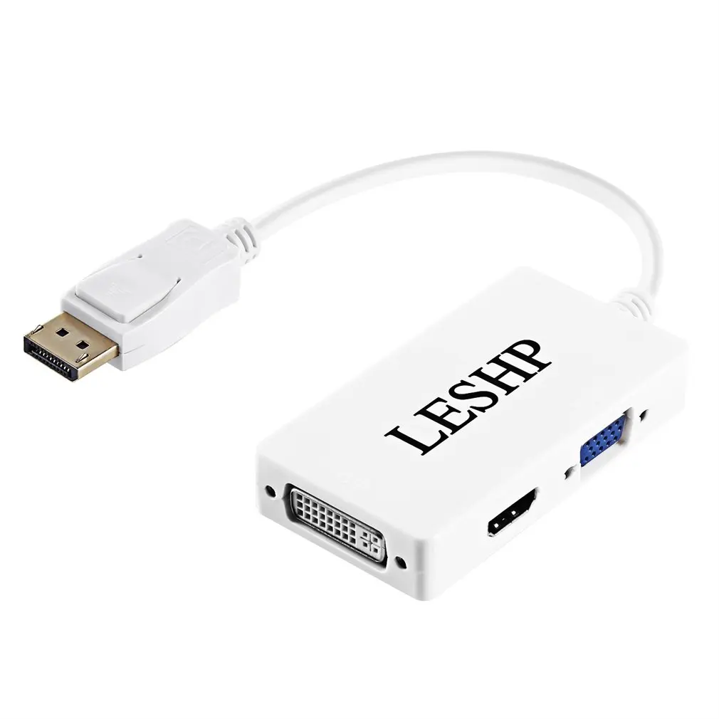 3 In 1 Thunderbolt Mini Display Port MINI DP Male To HDMI DVI VGA Female Adapter