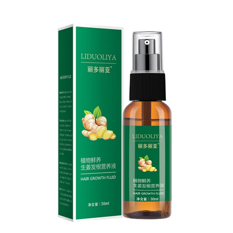 Ginger Anti fork Hair Regrowth Treatment Product 30ml Hair Growth Solution Nourish Hair Scalp Hair Care 4
