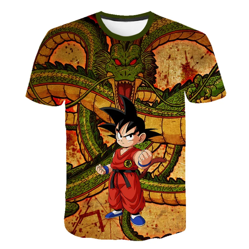 Новое поступление, футболки с 3D принтом Dragon Ball, детские футболки с японским аниме, футболки с короткими рукавами и рисунком Харадзюку