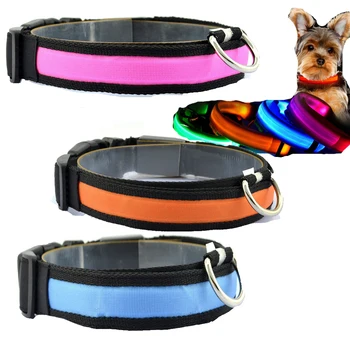 

Hot Sale Flashing Glowing Gem Light LED Supplies Products Dog Light Pet Dog Collar Adjustable Small Pet Luminous Safety Collar