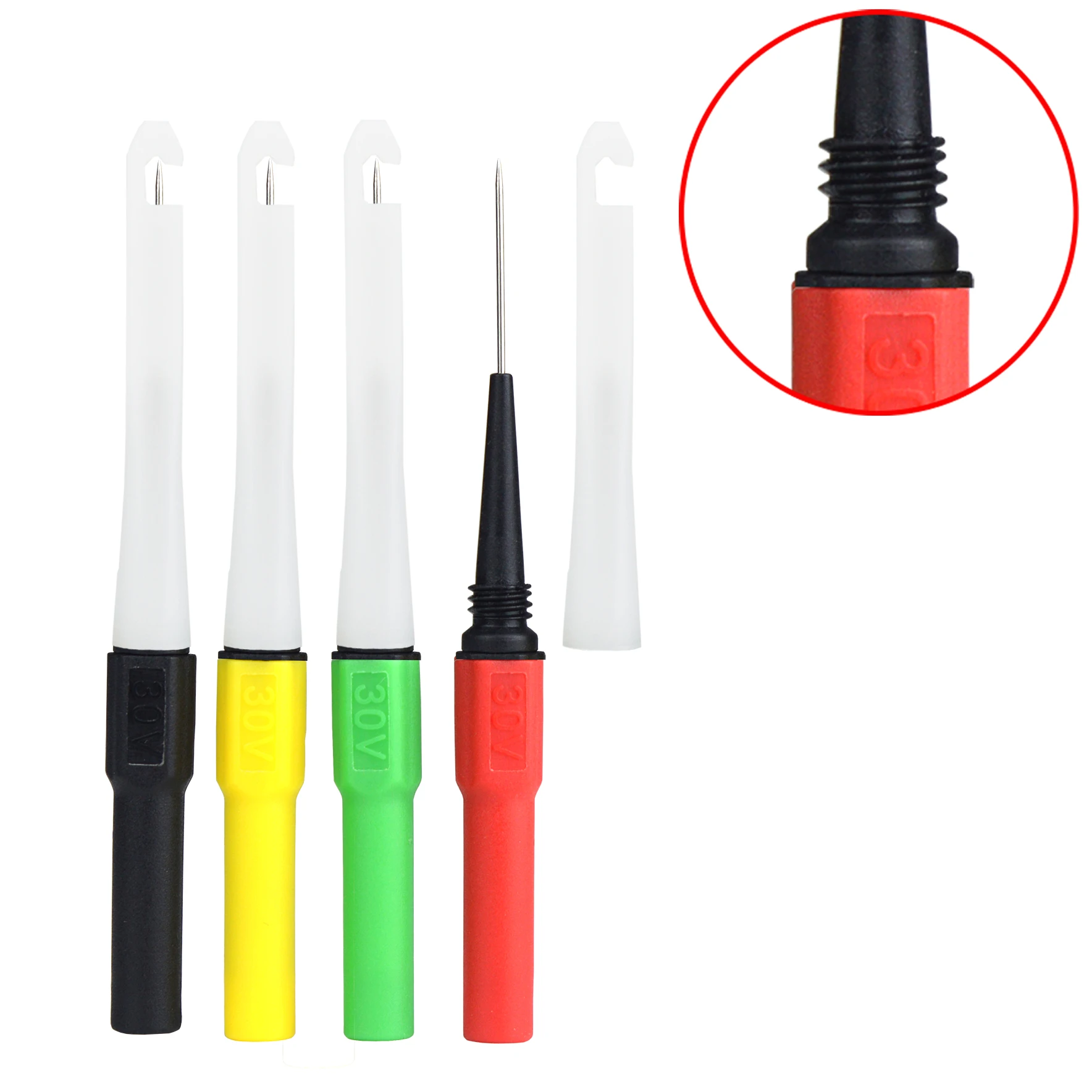 

ZIBOO-ZB07 Green/Yellow/Red/Black 3.25 x 0.25 x 0.25 Mini Back Probe/Wire Pierce