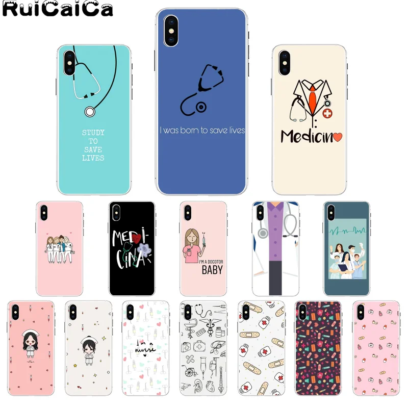 RuiCaiCa медицинский чехол для телефона, чехол для Apple iPhone 8 7 6 6S Plus X XS MAX 5 5S SE XR 11 11pro