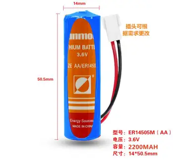 

10PCS ER14505M smart water meter battery 3.6V lithium sub-battery power type with plug