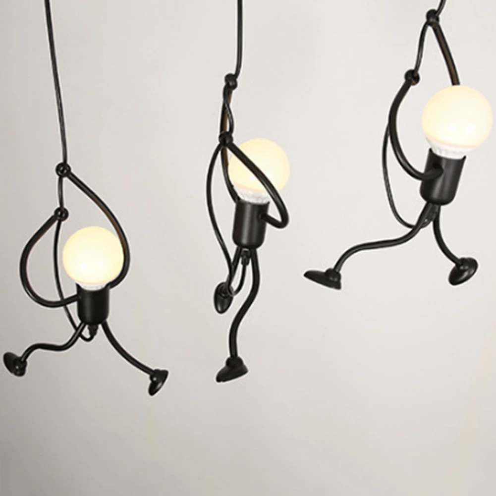 Ретро Железный подвесной светильник с фигуркой-качалкой, металлический подвесной светильник, потолочный светильник для кафе, ресторана, Подвесные Лампы, домашний декор
