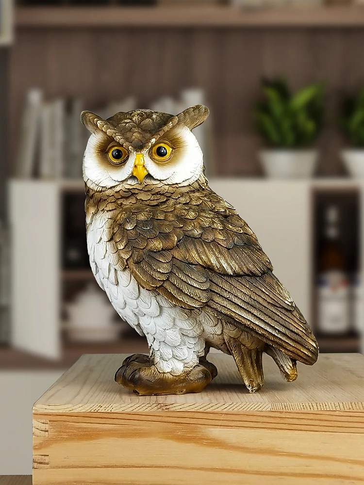 

Europe Owl Resin Bird Ornaments Living Ioom Bedroom TV Cabinet Furnishings Creative Gifts Home Decor Furnishings