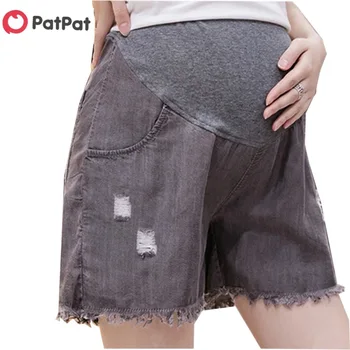 

PatPat 2020 New Summer Stylish Distressed Maternity Denim Shorts for Maternity Bottoms Jeans Clothes