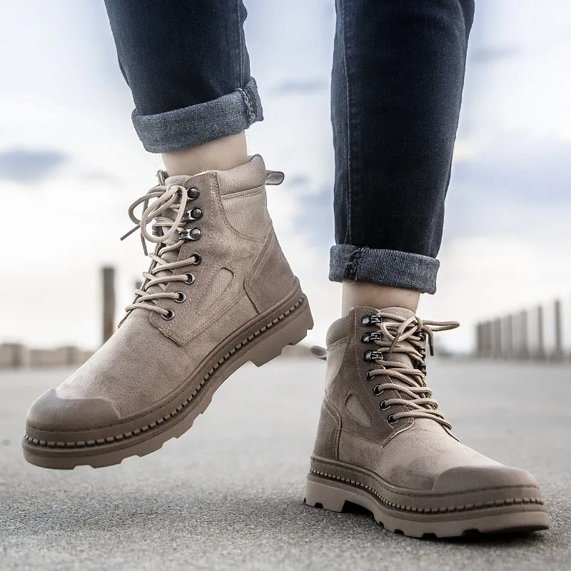 

2019 New Style Hight-top Martin Boots plus Velvet Warm Worker Boot Trend England Retro MEN'S Casual Shoes Autumn & Winter Men's