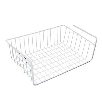 

Storage Space Under Shelf Basket For Storage Bookcase Closet Kitchen - White
