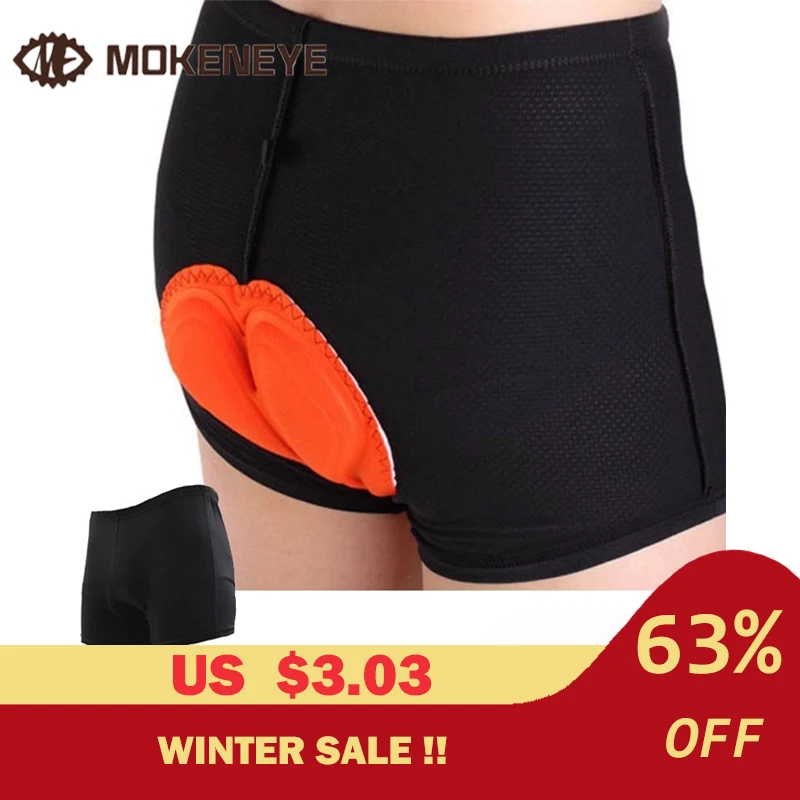 Padded Underwear Pants Cycling-Shorts Bike Black S-XXXL 3D Sponge-Gel Wear-Resistant