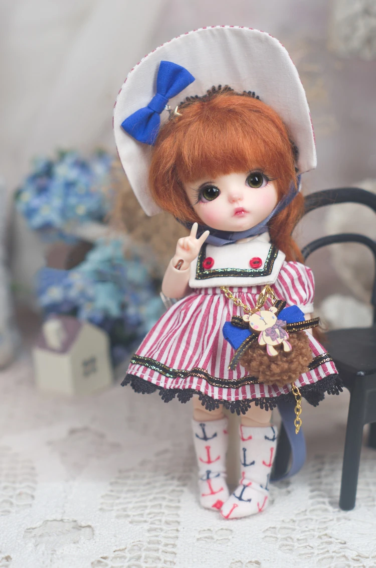 1/6 1/8 BJD SD кукла мини ткань платье школьная форма костюм для кукла 1/6 одежда