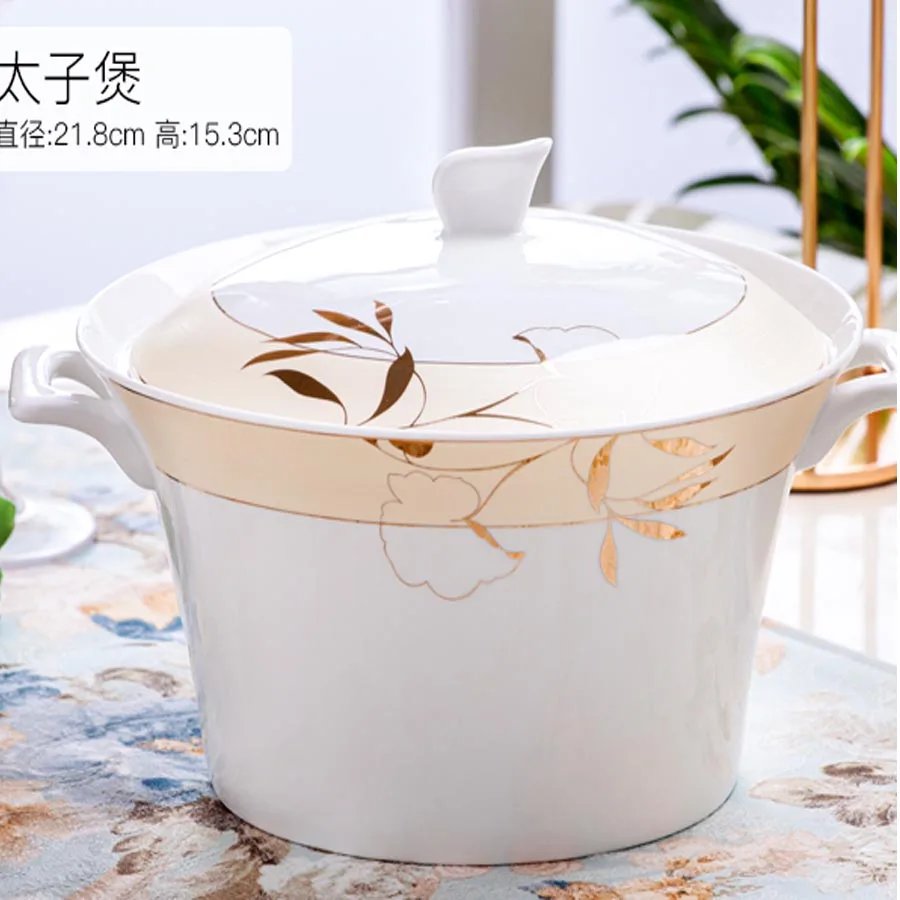 60 Heads jingdezhen ceramics tableware tableware Rice Bowl Dish Salad Noodles Bowl Plate Dinnerware Sets tablewar dish set