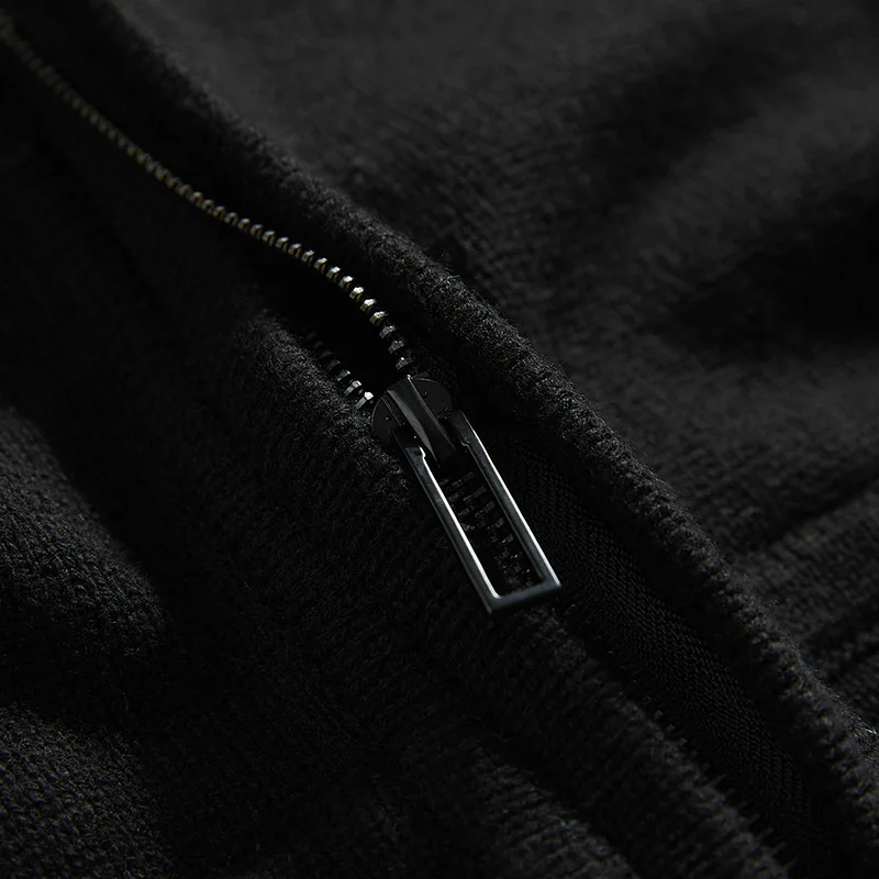Solid Men Sweater Coats 2019 V-Neck Pockets Cardigan Fall Sweater Men Casual Knitted Wool Sweaters Zipper Hip Hop Men Cardigan