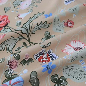 

Apricot bottom iris leaves baby cotton fabric for dress fabric for dress bazin riche getzner tissu telas por metro african tela