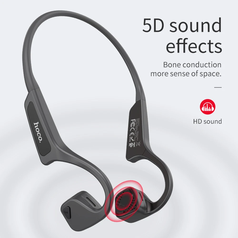HOCO Bone Conduction Wireless Bluetooth Earphone Stereo Headset Sports Headphone Titanium Waterproof earphone Running Driving