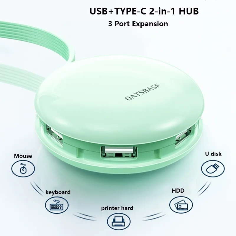 Расширительный адаптер Usb 3 порта концентратор C для зарядки телефона ноутбука