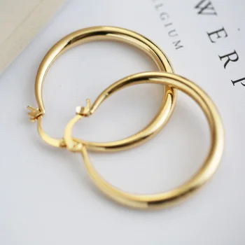 

Huitan Hiphop Stylish Hoop Loop Earrings Gold&Silver Color Available Women Earrings Punk Girls Hyperbole Wholesale Lots&Bulk