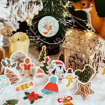

45pcs/pack Christmas Tree Festival Decorative Sticker Scrapbooking Adhesive Stickers Diary Albums Cute Stationery Sticker