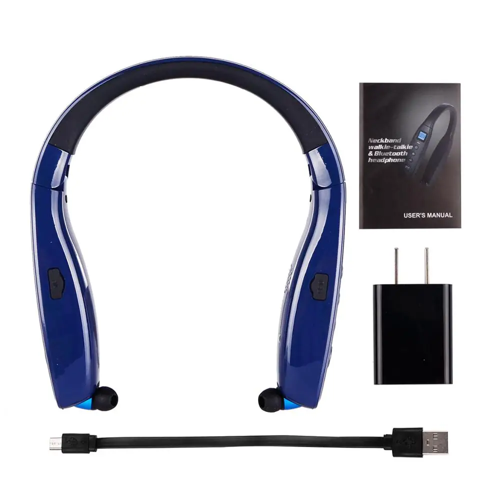 2 шт Abbree AR-669 UHF 400-470 МГц 0,5 Вт 99CH Шейная рация Bluetooth гарнитура наушники для двухстороннего радио и телефона