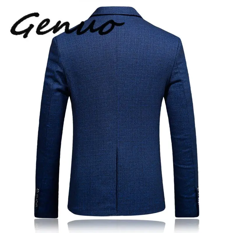 Genuo новинка 5XL мужской пиджак с длинным рукавом, приталенный мужской блейзер, деловой свадебный мужской костюм