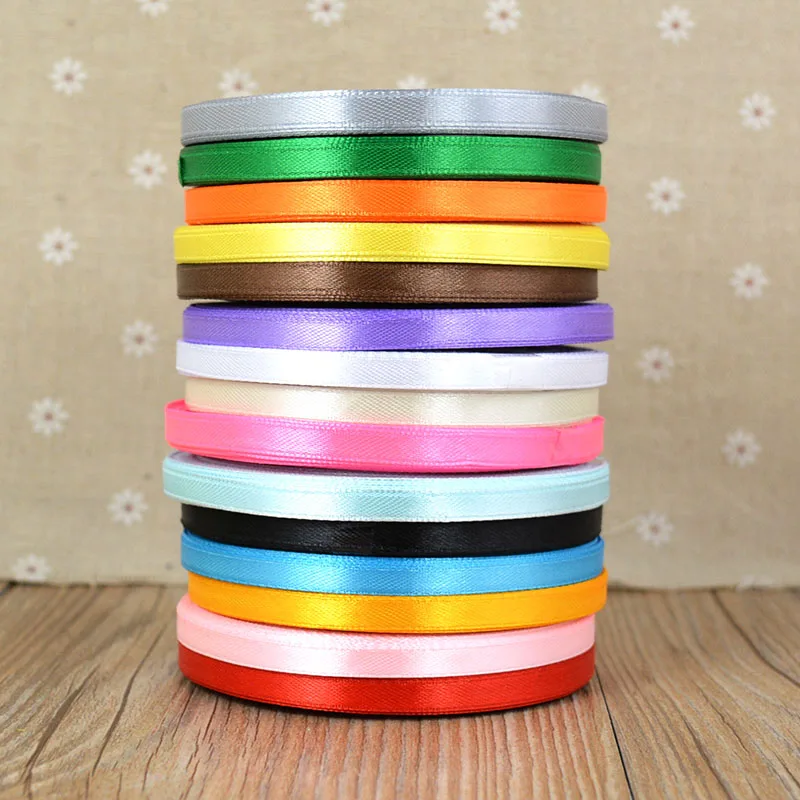 6mm Silk Satin Ribbons 25Yards/Roll Crafts Bow Handmade Gift Party Wedding Decorative Wrapping Scrapbooking Riband Sew Craft satin ribbons ribbon decoration ribbon supplies wrapping ribbon satin ribbon