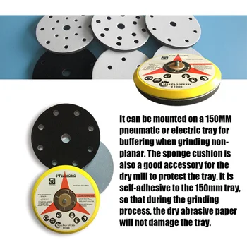 

1*Polishing Sponge Pad 6 Inch 9-Holes Soft Sponge Polishing Cushion Interface Buffering Grinding Pad Durable And Practical