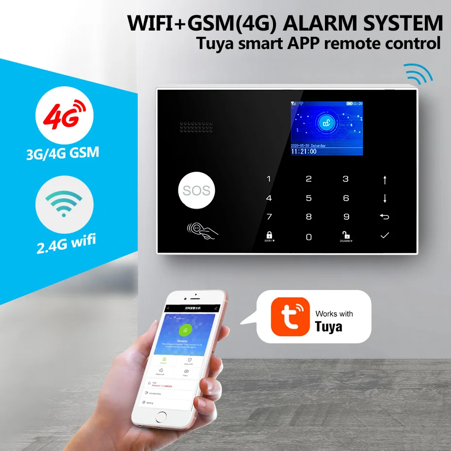Комплект сигнализации Towode G34 GSM Wi Fi 4G беспроводная домашняя система безопасности