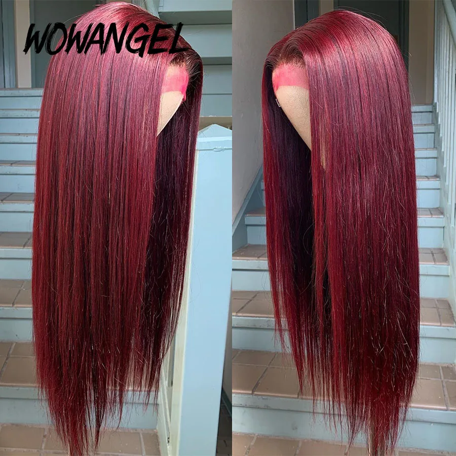 

Burgundy Deep Parting 13*6 Lace Front Human Hair Wigs 180% Human Hair Wig Pre Plucked Lace Human Hair Wigs Colored Pre Plucke