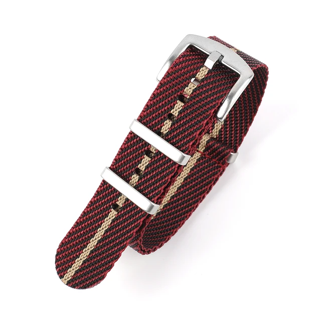 Nylon Nato Strap 20mm 22mm Stripe Watchband Replacement Watch Band Military Wristband Accessories For Tudor Nato Watch Strap red black khaki 1