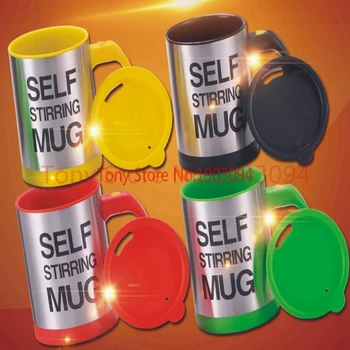 

10pcs 12 colors 400Ml Mug Automatic Electric Lazy Self Stirring Mug Automatic Coffee Milk Mixing Mug Tea Smart Stainless Steel