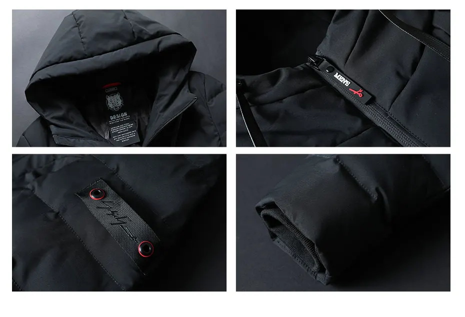 Men Brand Autumn Fashion Solid WaterProof Jacket Parka Men Winter Casual Pocskets Hooded Thermal Jackets Parkas Coat