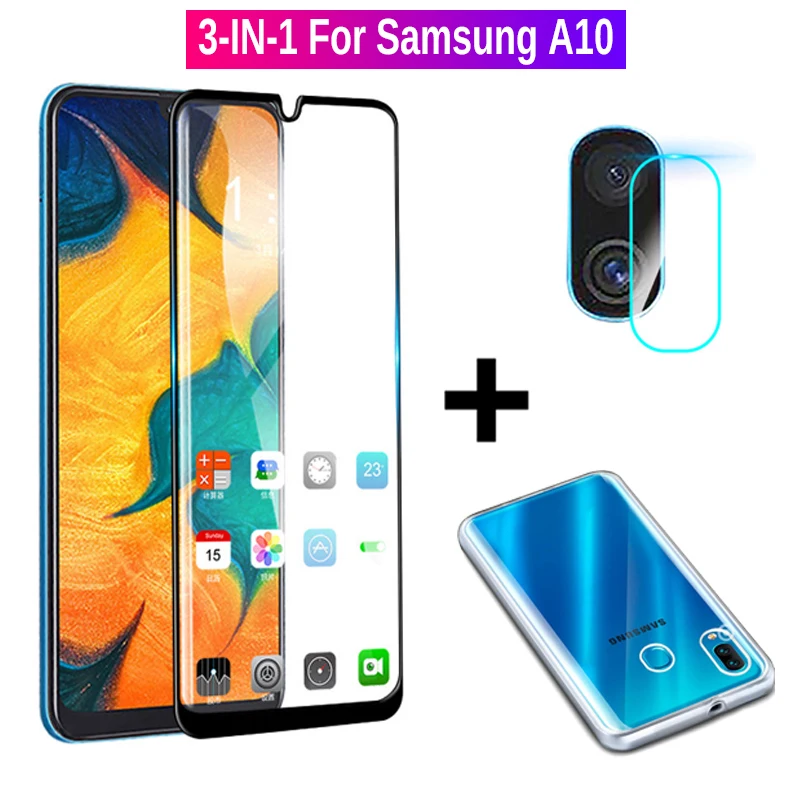 Защитное стекло 3 в 1 для Samsung A10 Защитная пленка экрана камеры Galaxy A 10 SM A105F|Защитные