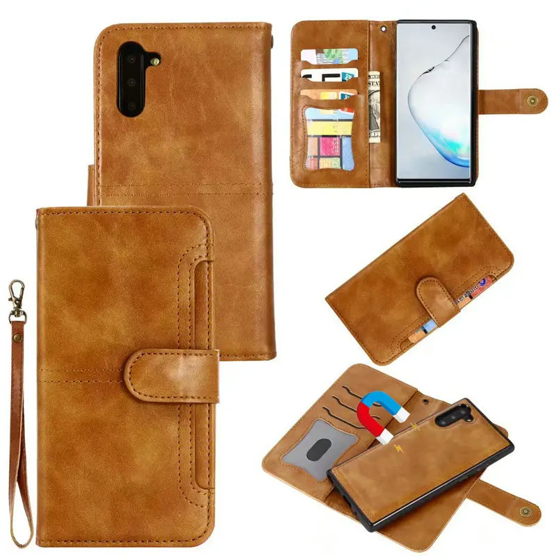 

2 In 1 Vintage Wallet Leather Case For Samsung Galaxy Note 10 PLUS Fundas Diary Book Flip Magnetic Cover Note 10+ Note10 5G Case