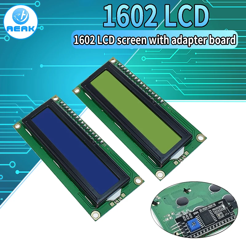 ЖК-экран 1602 дюйма модуль ЖКД синий IIC/I2C для arduino ЖК-дисплей UNO r3 mega2560 зеленый экран |