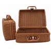 Vintage Rattan Woven Storage Case Makeup Holder Suitcase Sundries Organizer Box Makeup Storage Saving Space Comestics Box 3