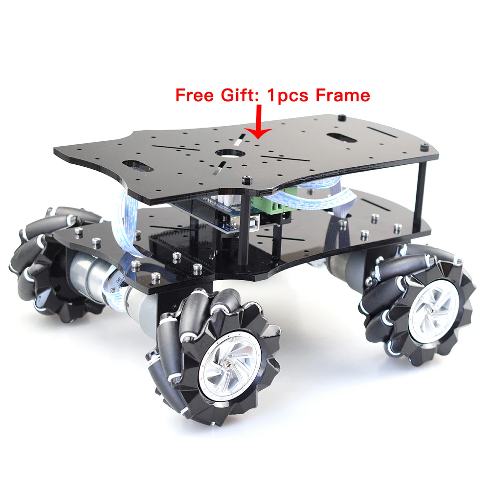 Moebius 4WD 80mm Mecanum Wheel Robot Car Chassis Kit with DC 12V ...