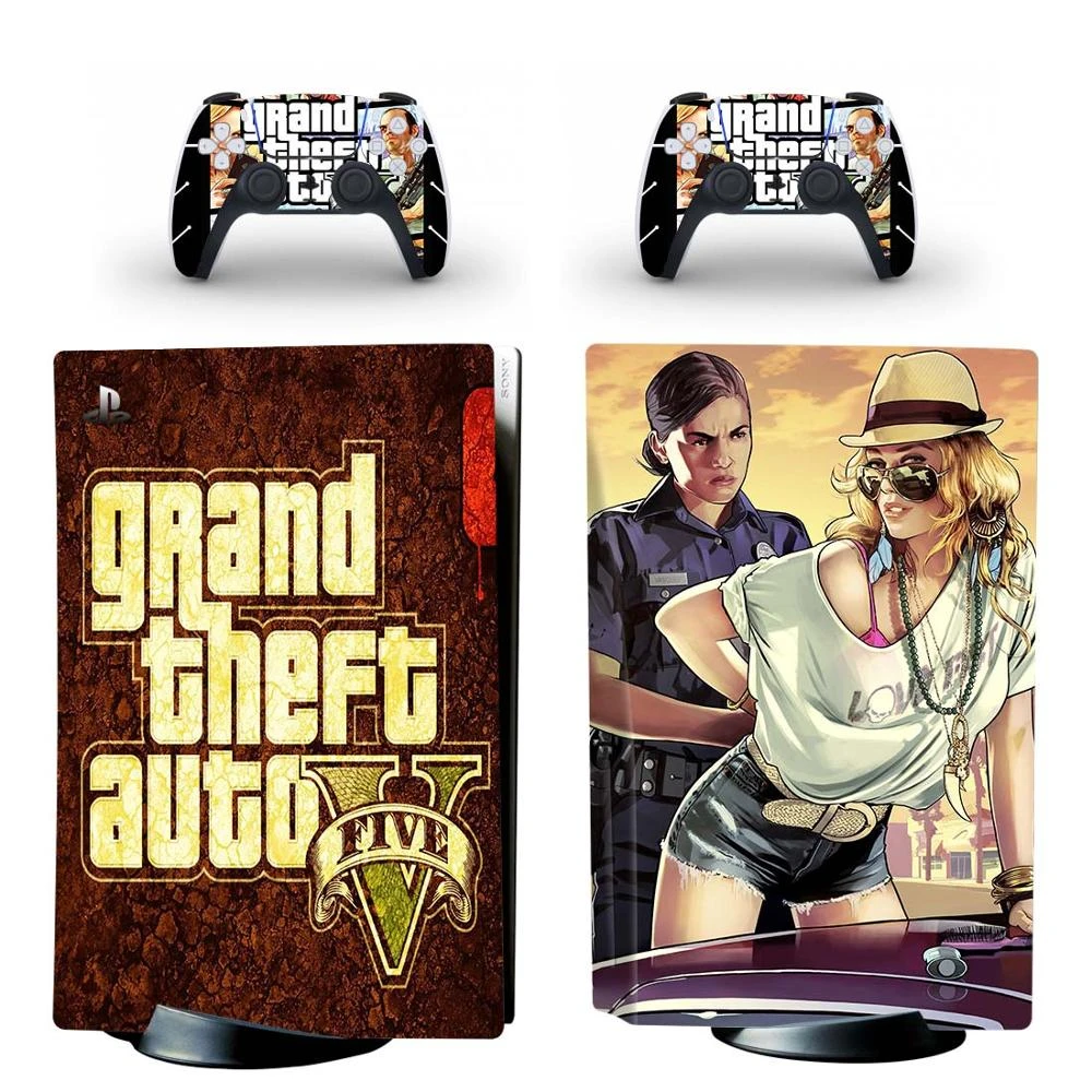 Grand Theft Auto V GTA 5 PS5 Standard Disc Skin Sticker Decal Cover for  PlayStation 5 Console and Controllers PS5 Skin Sticker