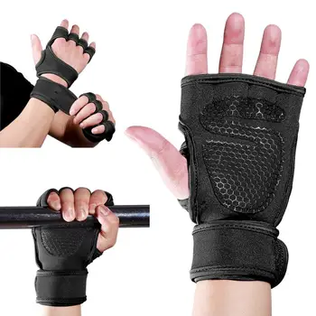 Gym Fitness Gloves Weight Lifting Training Gloves Hand Palm Protector Bodybuilding Workout Power Dumbbell Grips Pads oem gym weight lifting leather xrossfit training barbell pull up hand grip workout sport bodybuilding fitness hand gloves
