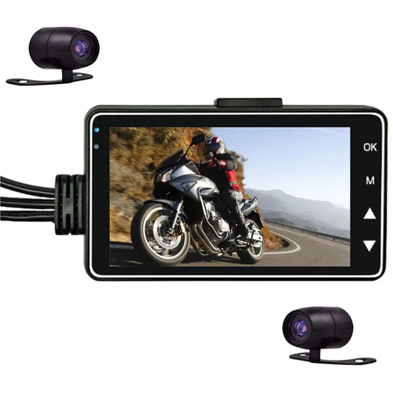 Motorbike Video Recorder Motorcycle Camera DVR Motor Dash Cam with Dual-track Front Rear night vision G-sensor |