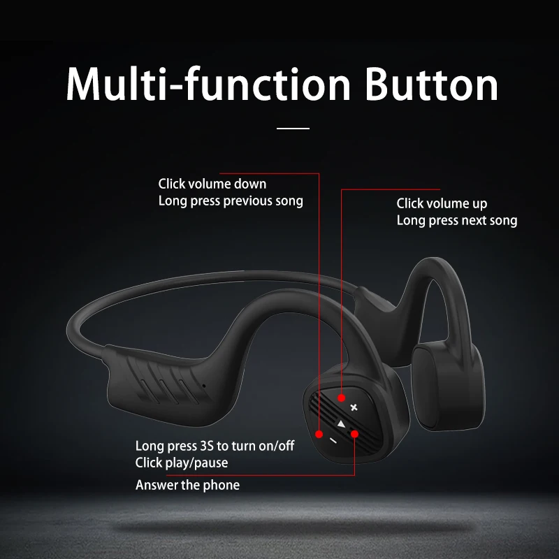 Fone de Ouvido Bluetooth sem Fio Ipx8 à Prova Aikswe Condução Óssea Natação Dwaterproof Água Mp3 Player Música Mergulho Esporte 8gb - Image 5