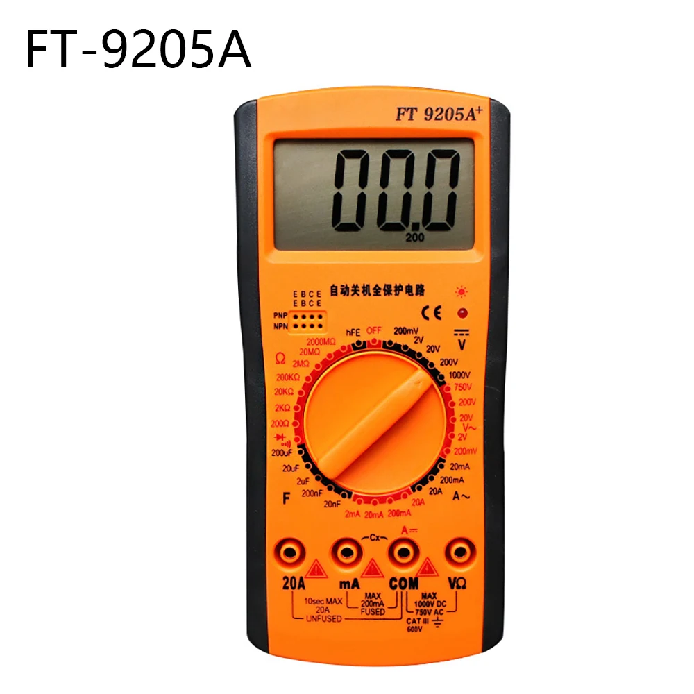 Handskit мультиметр DT9205 AC/DC Цифровой мультиметр профессиональный тестер Вольтметр цифровой ЖК-дисплей счетчики метр тестер - Цвет: FT9205A